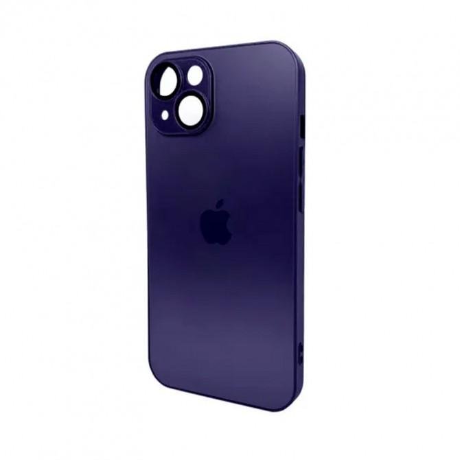 Чехол AG Glass Matt Frame Color Logo for Apple iPhone 15 Deep Purple