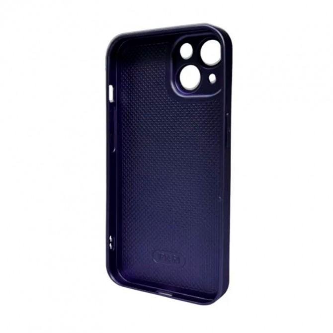 Чехол AG Glass Matt Frame Color Logo for Apple iPhone 15 Deep Purple-1