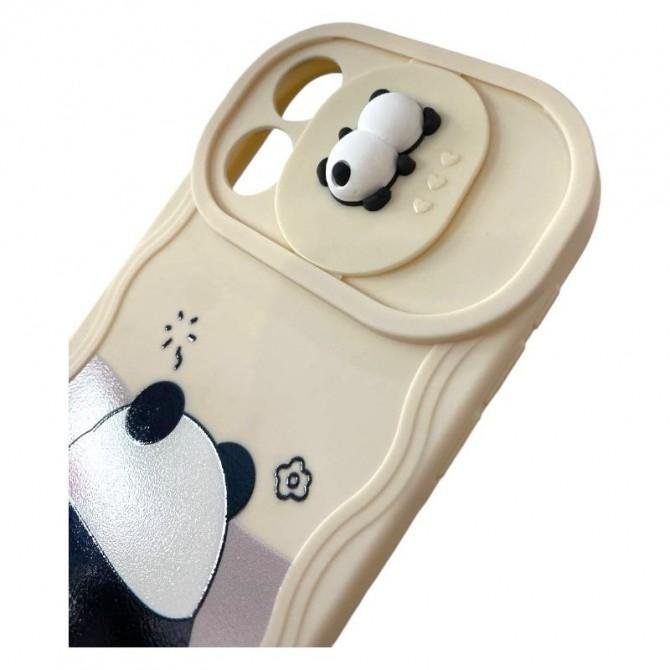 Чехол 3D Cute Panda series for iPhone 15 Pro White-3