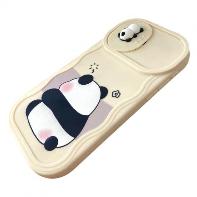 Чехол 3D Cute Panda series for iPhone 15 Pro White-4