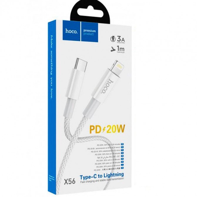Cable Hoco X56 New Original PD Type-C to Lightning White 1m