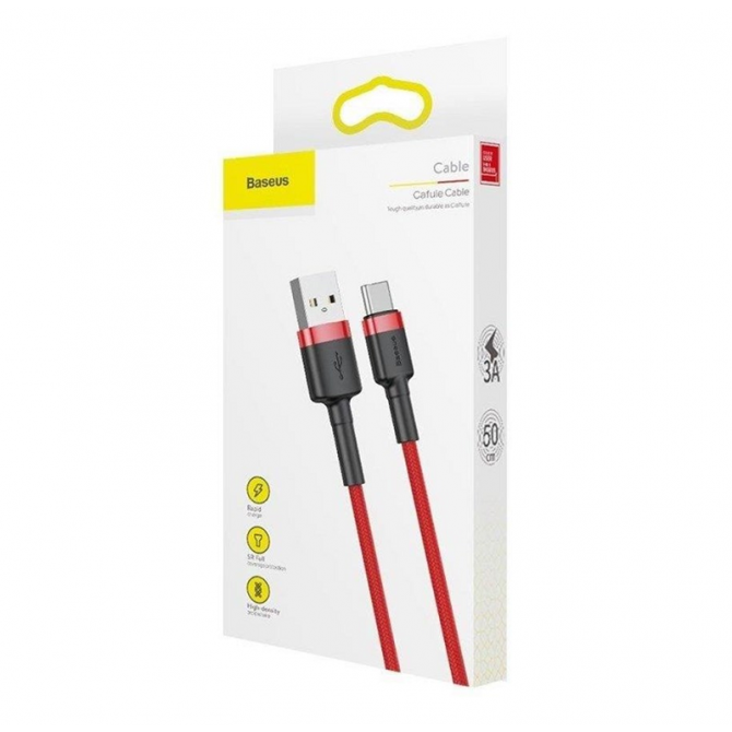 Кабель USB Baseus Cafule Type-C 3A 1m Red-3
