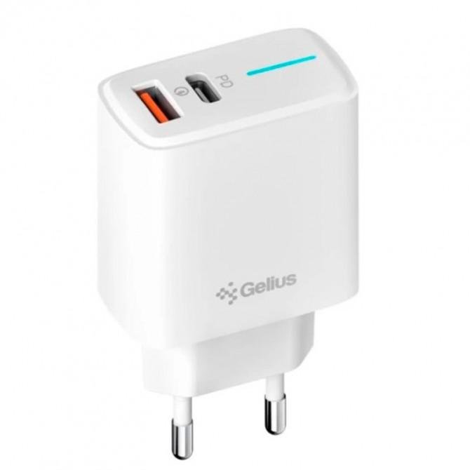Мережевий зарядний пристрій Gelius Radiance GP-HC058 (1Type-C+1USB) (PD/QC/PPS/Super VOOC) 25W White