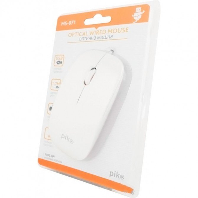 Mouse Piko MS-071 Wired USB White-1