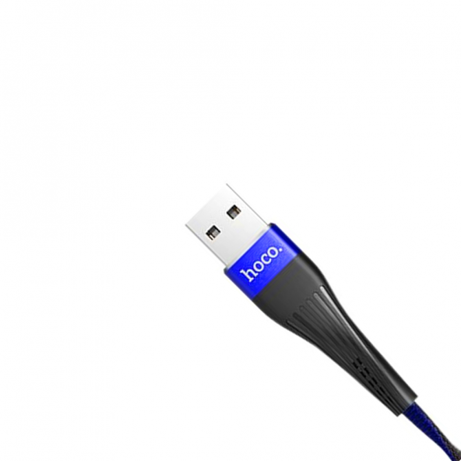 Кабель Hoco U39 Slender iPhone 8 Чорний/Синій 1.2m-2