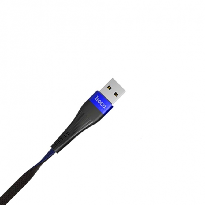 Кабель Hoco U39 Slender MicroUSB Чорний/Синій 1.2m-1