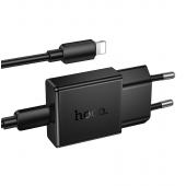Сетевое зарядное устройство Hoco N72 Speed ultra-thin PD 20W USB-C+ Type-C to Lightning Cable Black