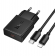 Сетевое зарядное устройство Hoco N72 Speed ultra-thin PD 20W USB-C+ Type-C to Lightning Cable Black