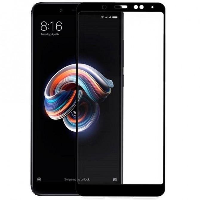 Защитное стекло для XIAOMI Redmi Note 5/Note Pro Full Glue (0.3 мм, 2.5D, чёрное)-1