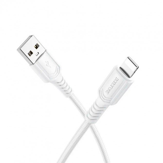 USB Кабель Borofone BX116 Sharp Lightning White 1m