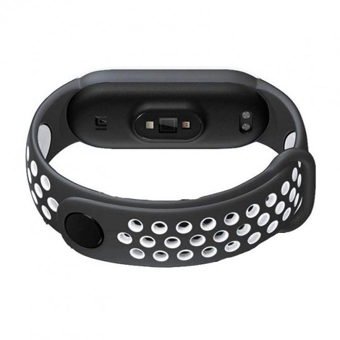 Ремінець для браслета Mi Band 5/6 SPORT Black/White-2