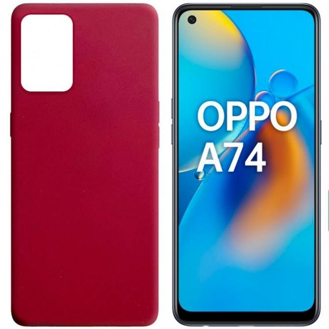 Силиконовый чехол Candy для Oppo A74 Бордовый-1