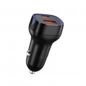 Автомобільний зарядний пристрій  XO CC37 1 USB QC 3.0 + Type-C PD (20W) Black Автомобільний зарядний пристрій  XO CC37 1 USB QC 3.0 + Type-C PD (20W) Black