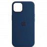 Оригинальный силиконовый чехол для iPhone 13 Темно Синий FULL