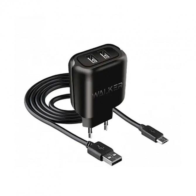 Мережевий зарядний пристрій 2USB WALKER WH-27 2.1A Black