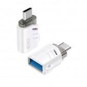 Перехідник XO NB256B USB 2.0 to Type-C White