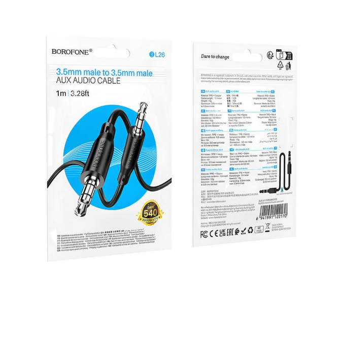 Кабель AUX Borofone BL26 Standart Чорний-4