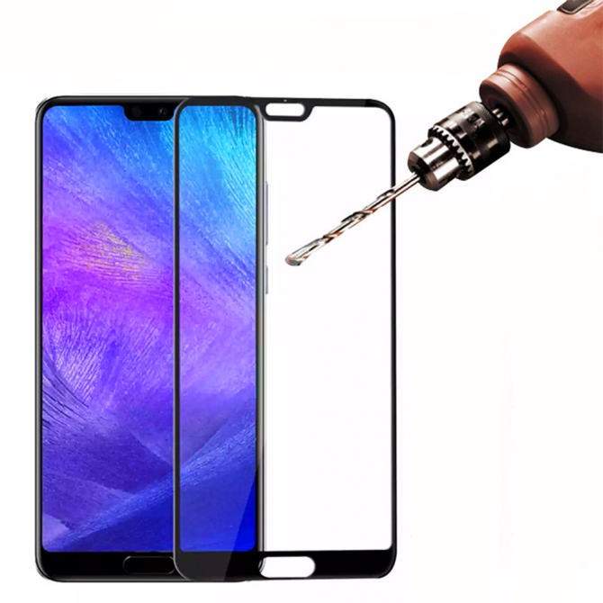Захисне скло для HUAWEI P20 Full Glue (0.3 мм, 2.5D, чорне)-1