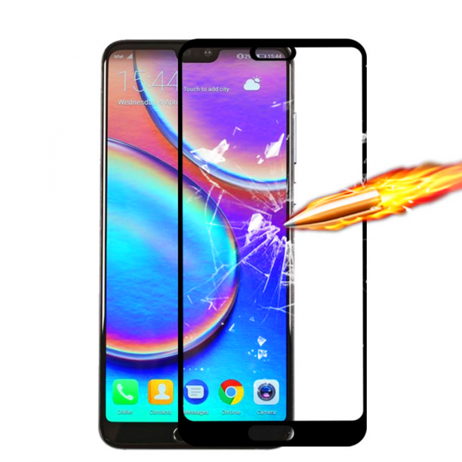 Захисне скло для HUAWEI P20 Full Glue (0.3 мм, 2.5D, чорне)-2