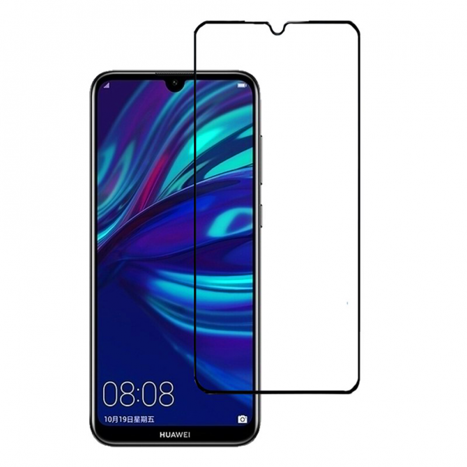 Захисне скло для HUAWEI Y7 2019/Y6P Full Glue (0.3 мм, 2.5D, чорне)-2