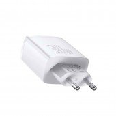Сетевое зарядное устройство 2USB + Type-C Baseus Compact Quick Charger 30W (CCXJ-E02) White Сетевое зарядное устройство 2USB + Type-C Baseus Compact Quick Charger 30W (CCXJ-E02) White