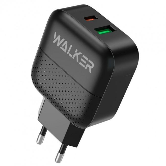 МЗП 1USB + Type-C WALKER WH-37 PD+QC3.0 3.4A/18W Black