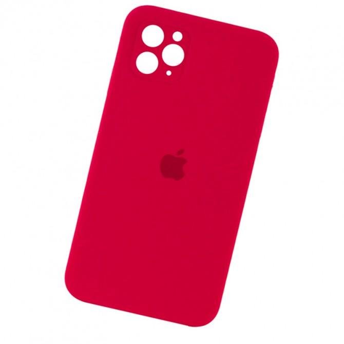 Оригинальный силиконовый чехол для iPhone 11 Pro Темно Красный FULL (with camera protection)-3