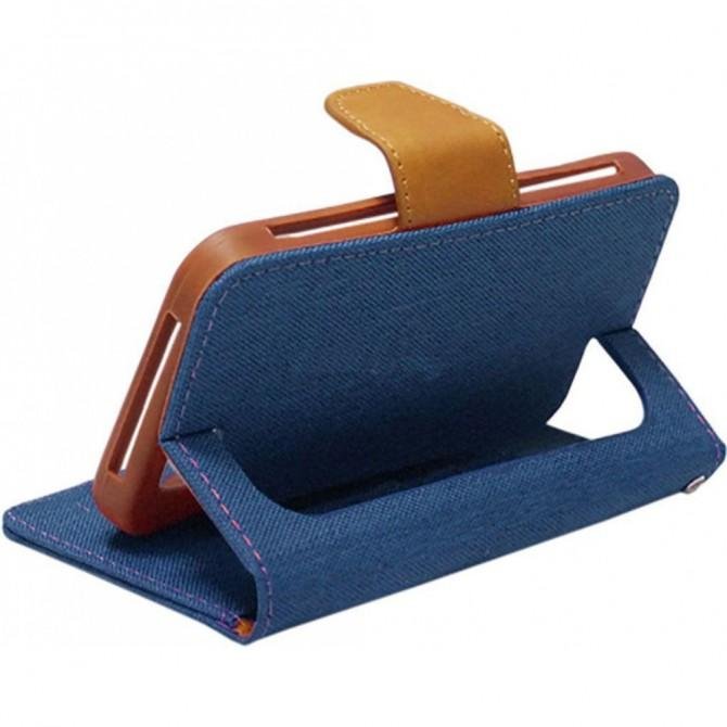 Чехол книжка Goospery Universal Canvas Diary 4.5" Blue-3