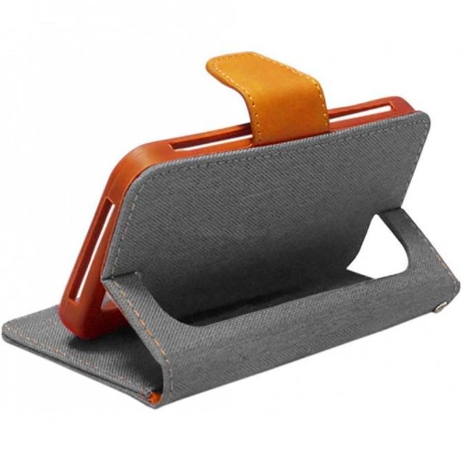 Чехол книжка Goospery Universal Canvas Diary 4.5" Grey-3