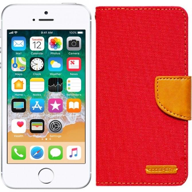 Чехол книжка Goospery Universal Canvas Diary 4.5" Red