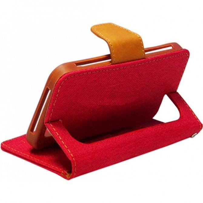 Чехол книжка Goospery Universal Canvas Diary 4.5" Red-3