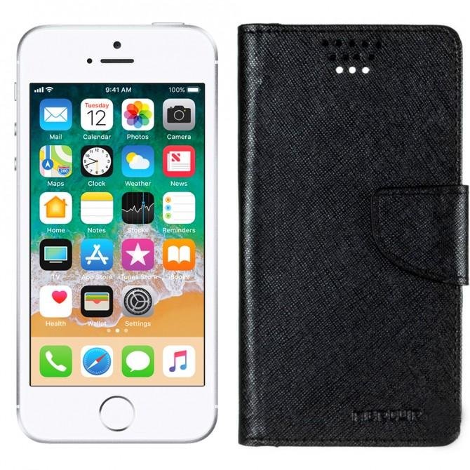 Чехол книжка Goospery Universal Mercury 4.5" Black (M)