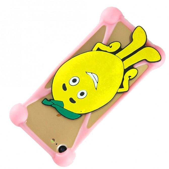 Чохол Universal Soft Touch Cover Lemon Рожевий-2