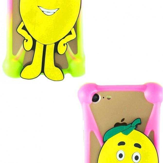 Чохол Universal Soft Touch Cover Lemon Рожевий/Зелений-2