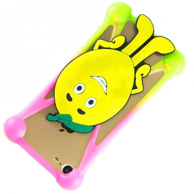 Чохол Universal Soft Touch Cover Lemon Рожевий/Зелений-3