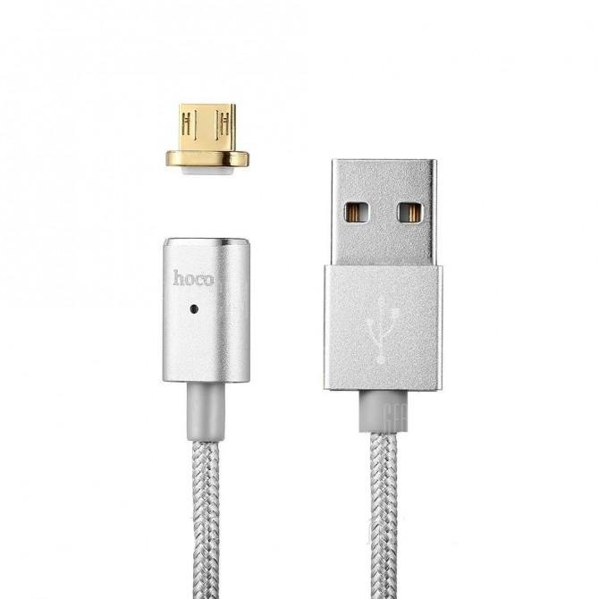 Кабель Hoco U16 MicroUSB Сріблястий-1