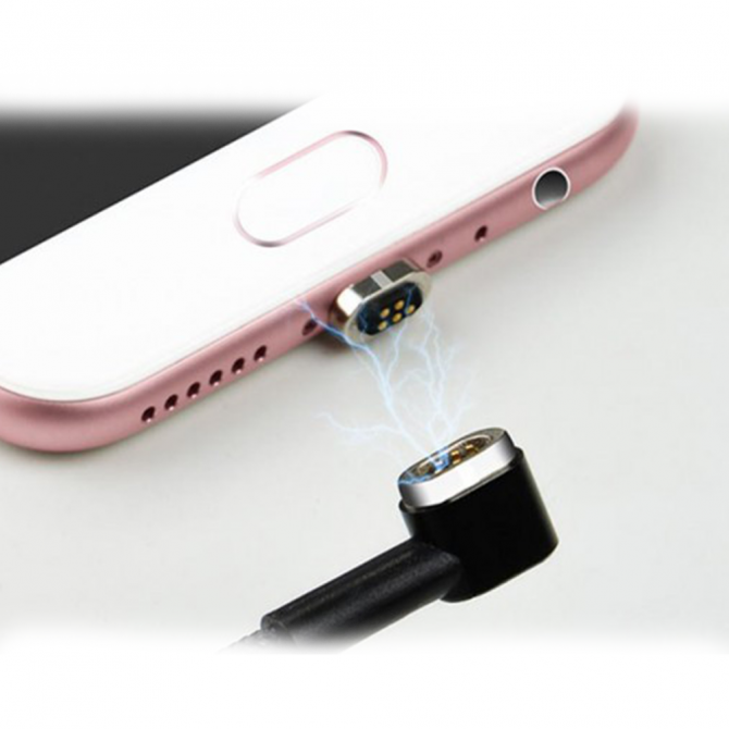 Магнитный кабель Hoco U20 Absorption iPhone 6 (L Shape) Чёрный 1m-3