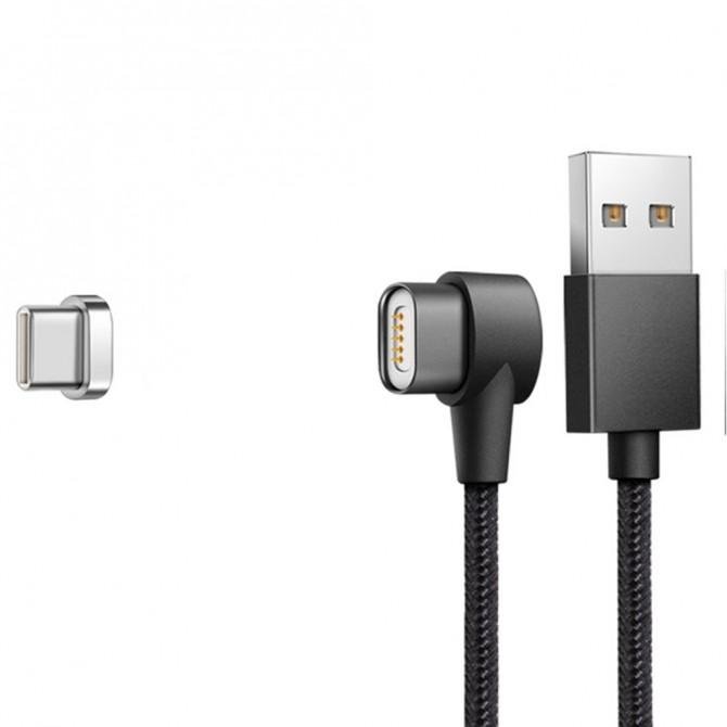 Магнитный кабель Hoco U20 Absorption Type-C (L Shape) Чёрный 1m