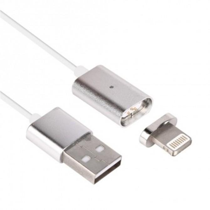 Магнітний кабель Micro+Lightning Срібло-1