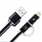 Кабель Remax Aurora 2in1 iPhone 5/MicroUSB Чёрный