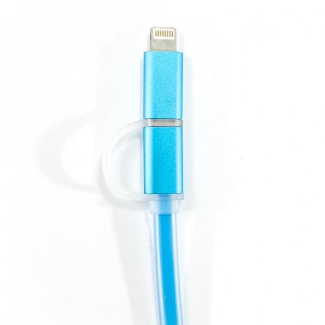 Кабель Remax Aurora 2in1 iPhone 5/MicroUSB Синий-2