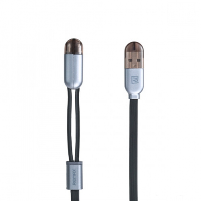 Кабель Remax Binary RC-025t 2in1 iPhone 6/microUSB Чорний 1m (5-094)-1