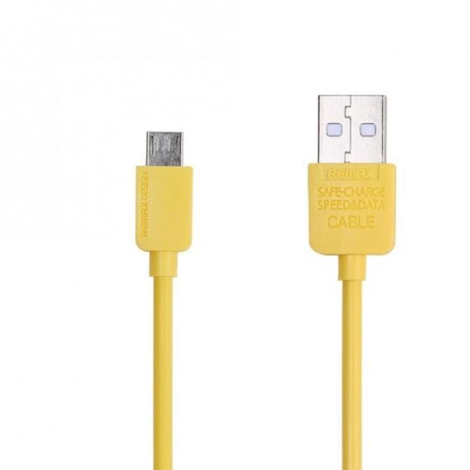 Кабель Remax Light Speed RC-006m microUSB Желтый 1m (5-027)