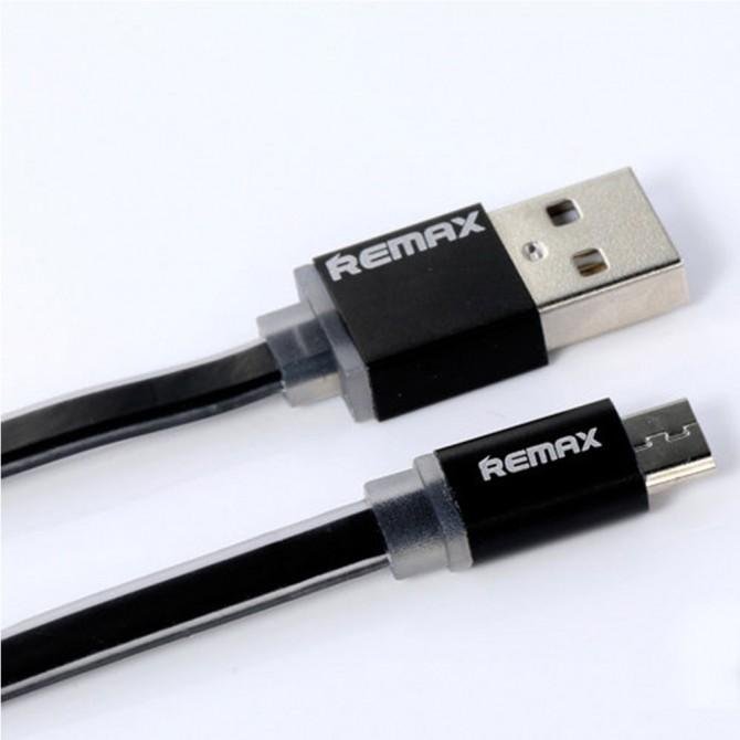 Кабель Remax Quick Charge RE-005m microUSB Metal Чёрный 1m (плоский) (5-017)-2