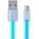 Кабель Remax Quick Charge RE-005m microUSB Metal Синий 1m (плоский) (5-017)
