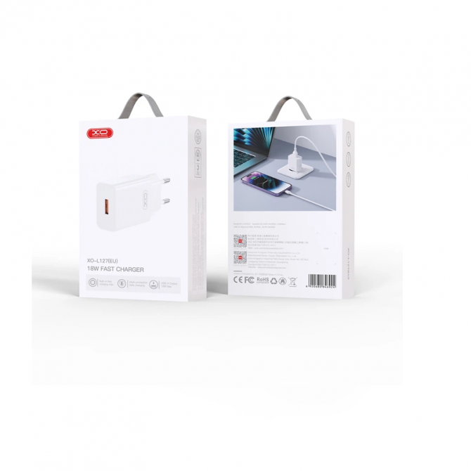 Сетевое зарядное устройство для XO QC 3.0 L127 18W/ 1USB White-3