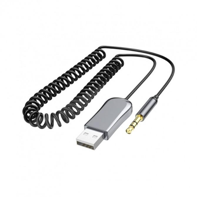 Ресивер BOROFONE BC44 Soul car AUX with cable Metal Gray-1