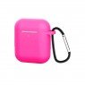 Чехол U-Like Silicone Protective Case For Airpods + Lock Shiny Pink