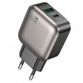 Мережевий зарядний пристрій 1USB + Type-C Borofone BAS14A Erudite PD20W+QC3.0 Black Мережевий зарядний пристрій 1USB + Type-C Borofone BAS14A Erudite PD20W+QC3.0 Black