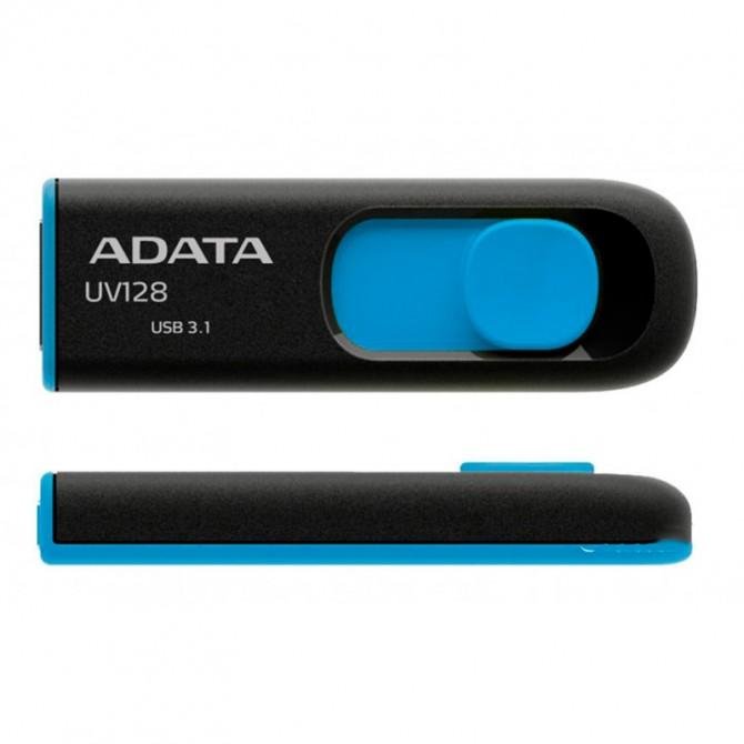 Флеш-накопитель ADATA USB 64Gb AUV128 Black/Blue USB 3.2-1